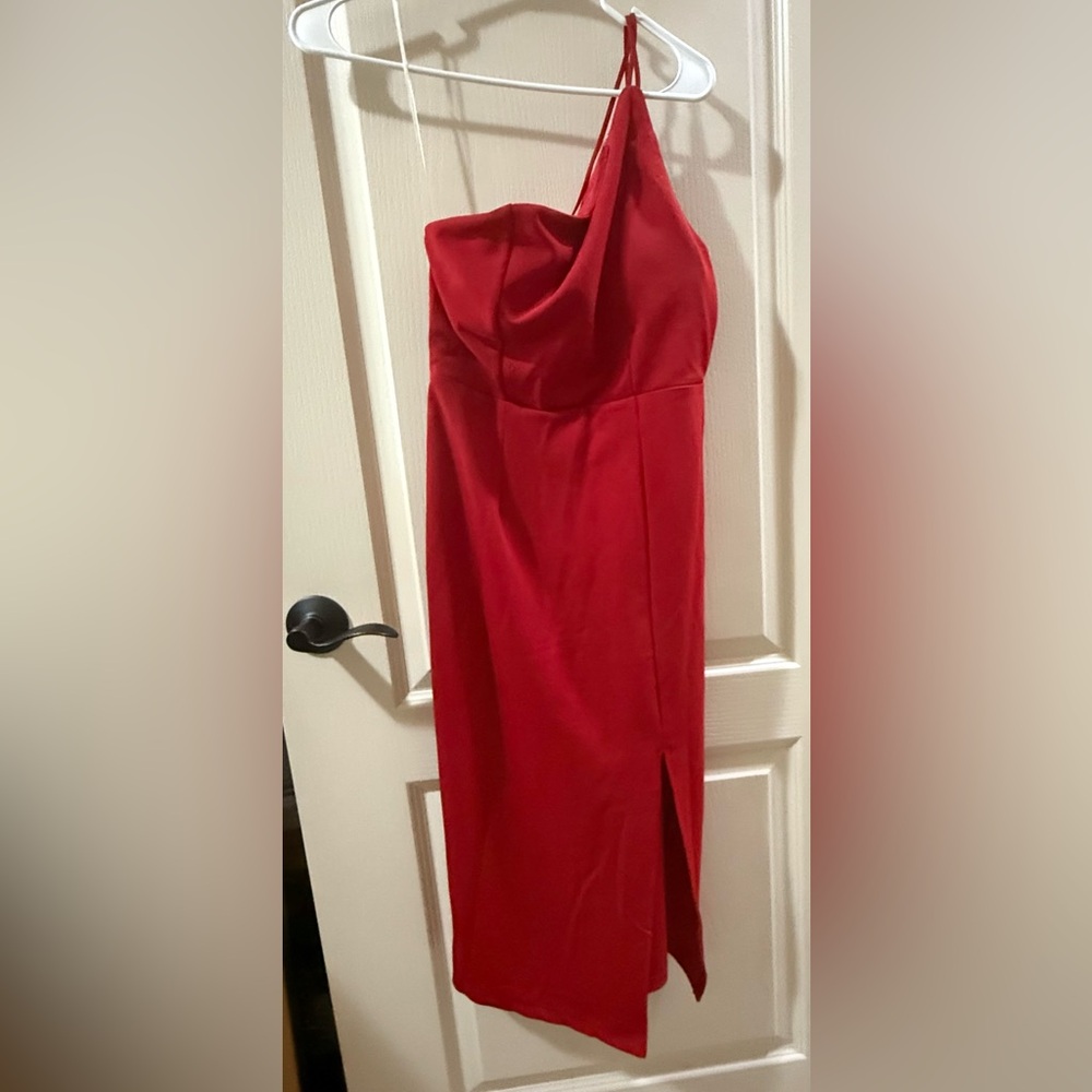 Hello Molly Red Cowl Neck Sheath Dress